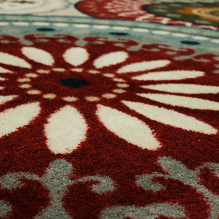 Lucia Suzani White & Blue Area Rug