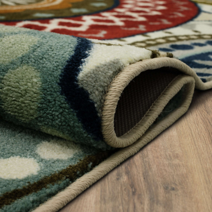 Lucia Suzani White & Blue Area Rug