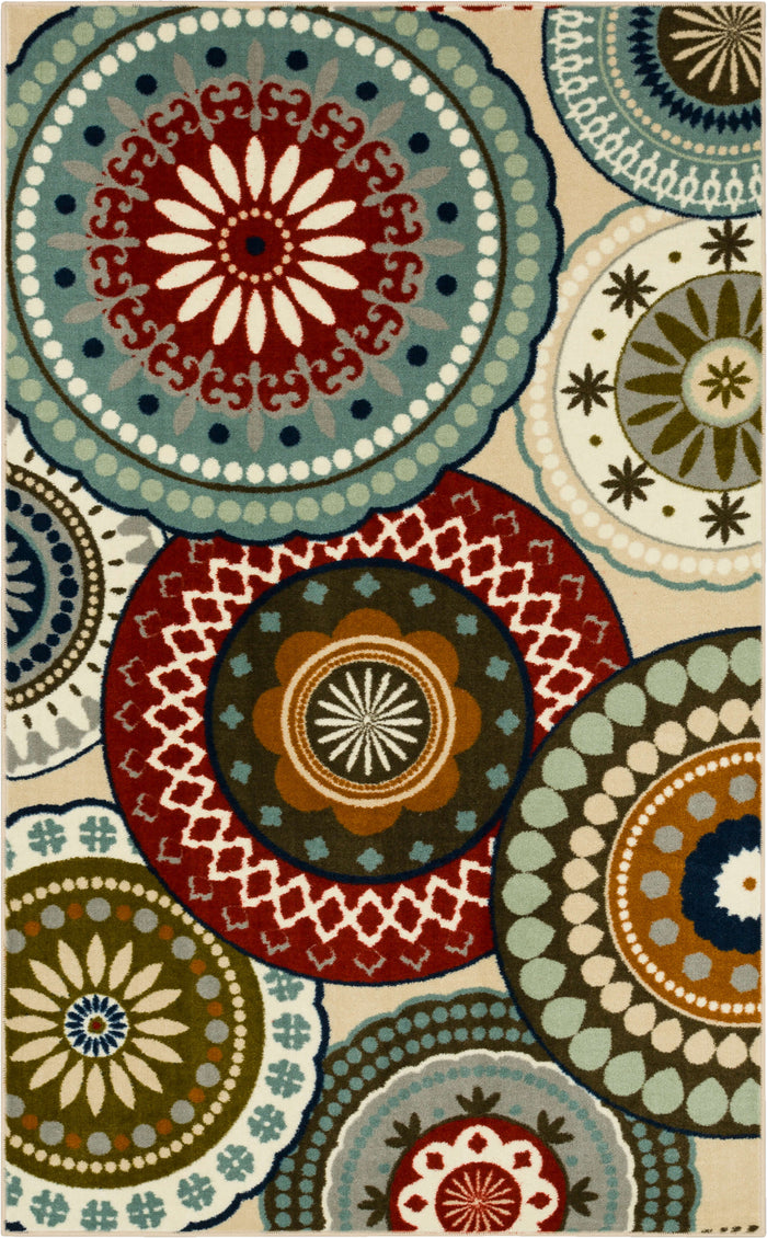Lucia Suzani White & Blue Area Rug