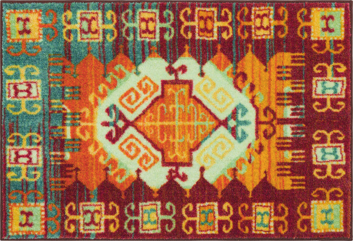 Technicolor Legends Orange & Blue Area Rug
