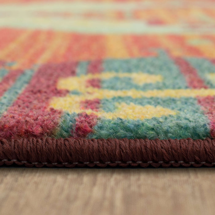 Technicolor Legends Orange & Blue Area Rug