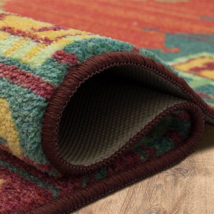 Technicolor Legends Orange & Blue Area Rug