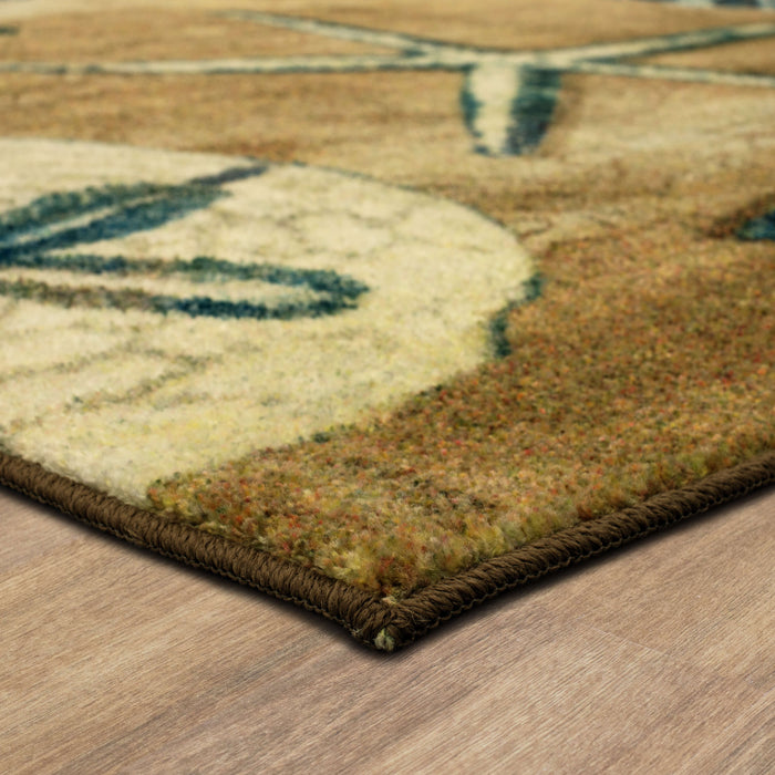 Technicolor Seashore Brown & Blue Area Rug