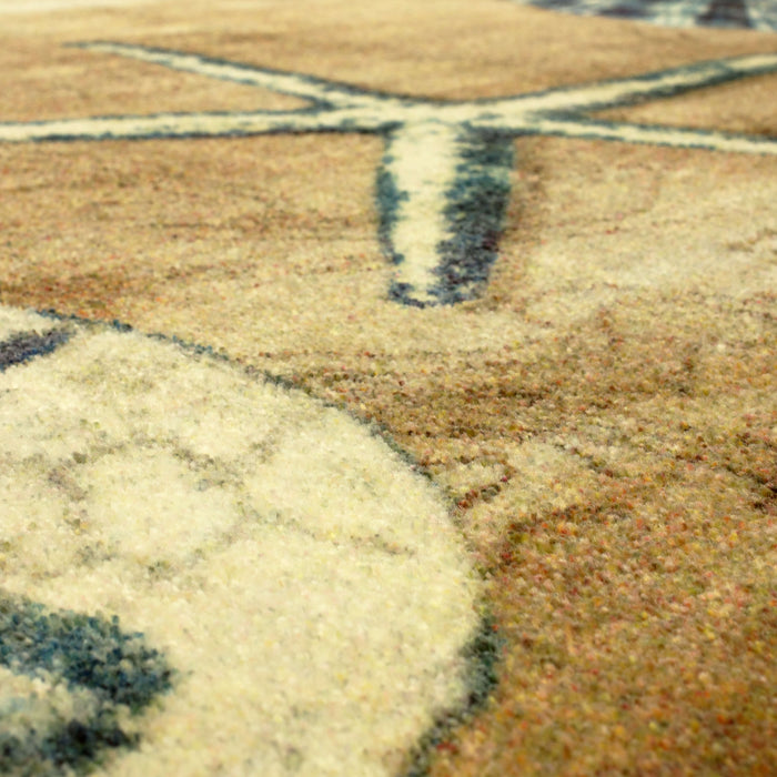 Technicolor Seashore Brown & Blue Area Rug