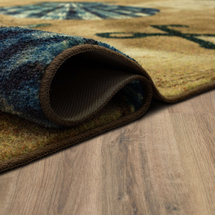 Technicolor Seashore Brown & Blue Area Rug