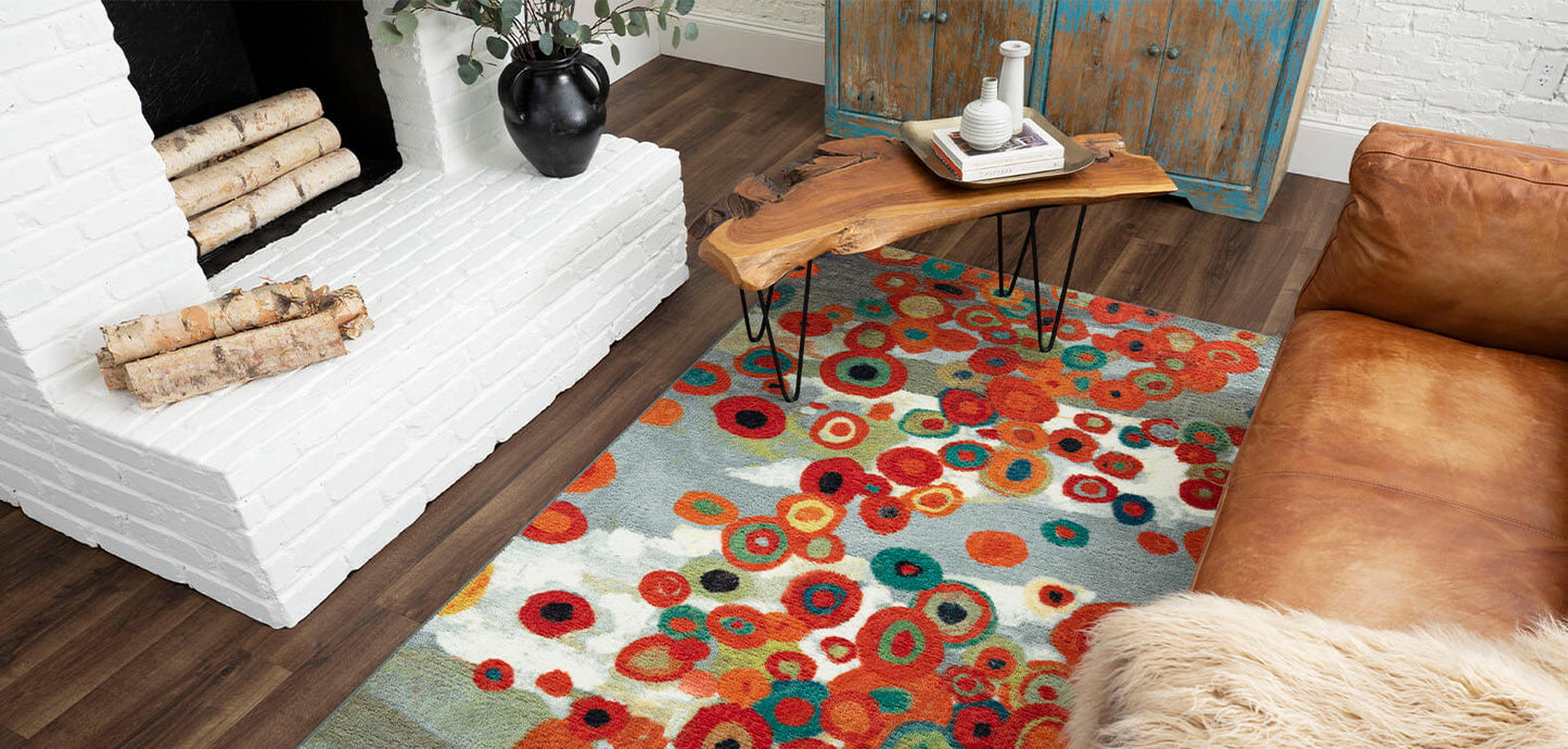 Acropolis Monfort Gray & Orange Area Rug