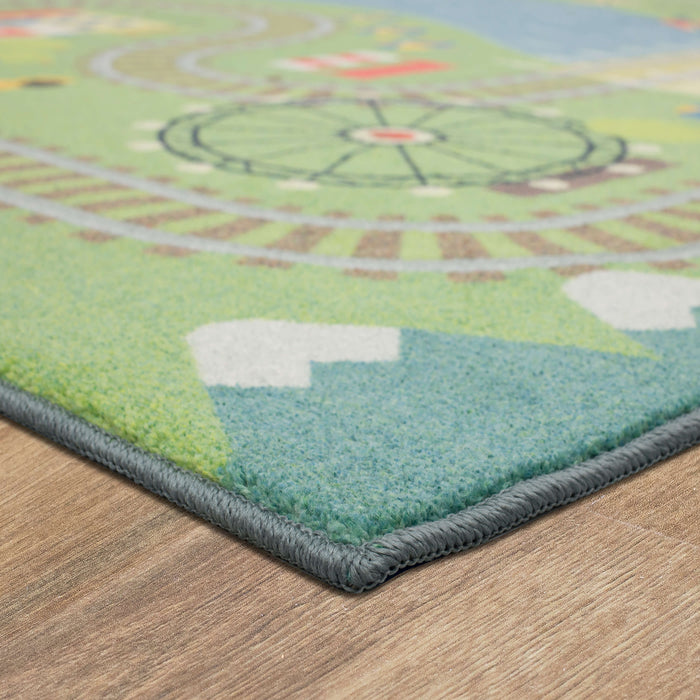 Technicolor Play Time Green Area Rug