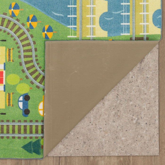 Technicolor Play Time Green Area Rug