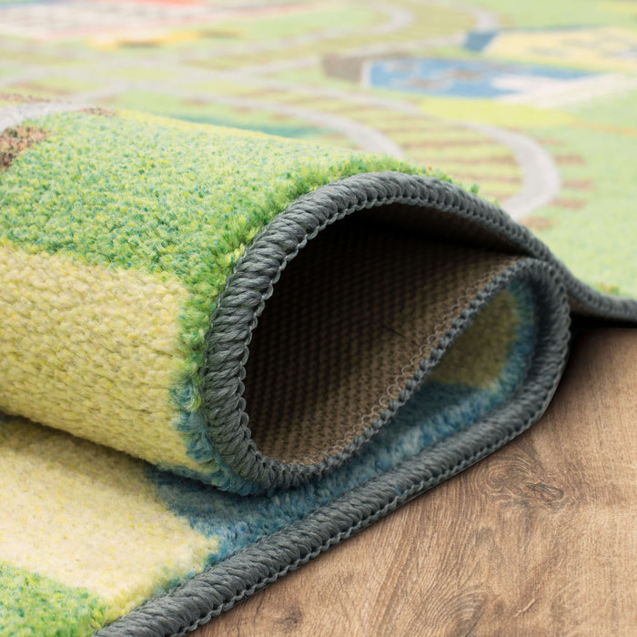 Technicolor Play Time Green Area Rug