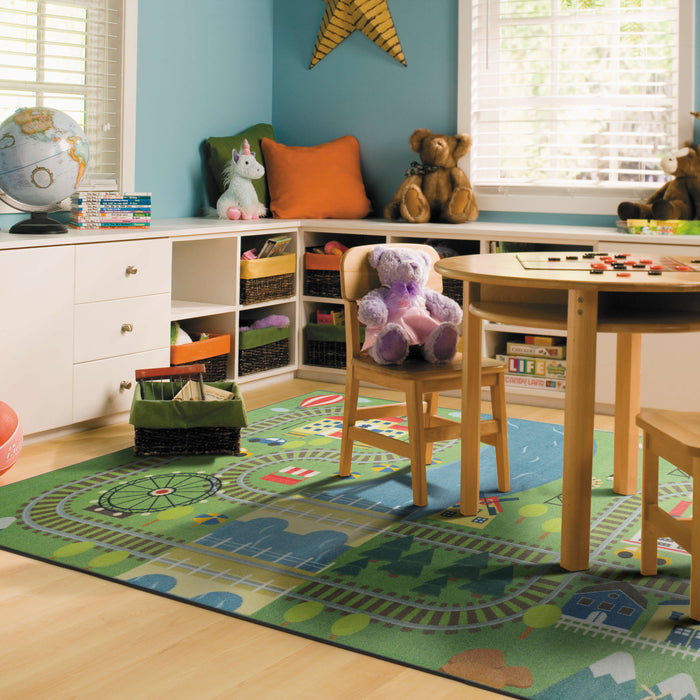 Technicolor Play Time Green Area Rug