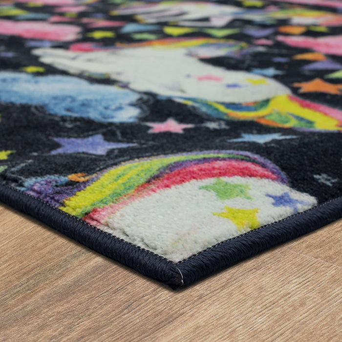 Technicolor Magical Gray & Pink Area Rug