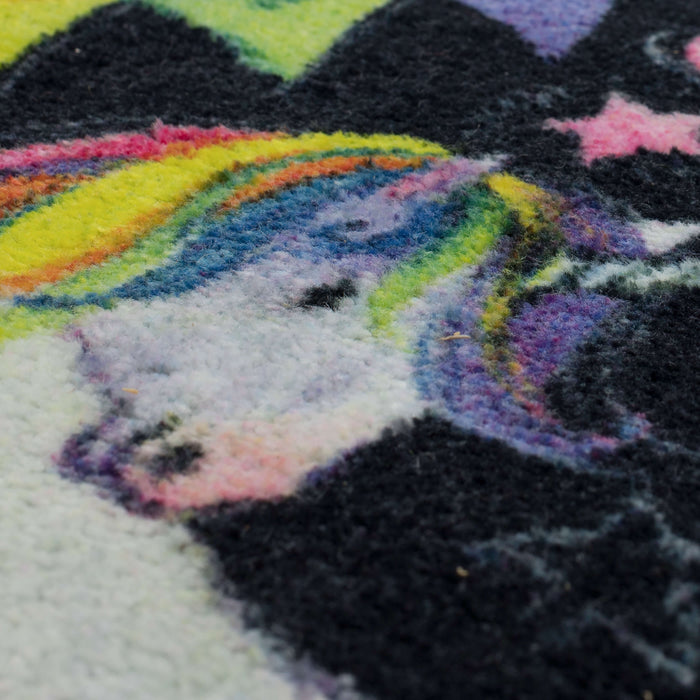 Technicolor Magical Gray & Pink Area Rug