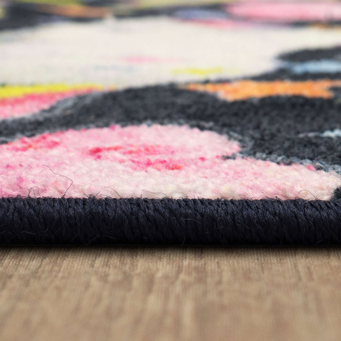 Technicolor Magical Gray & Pink Area Rug