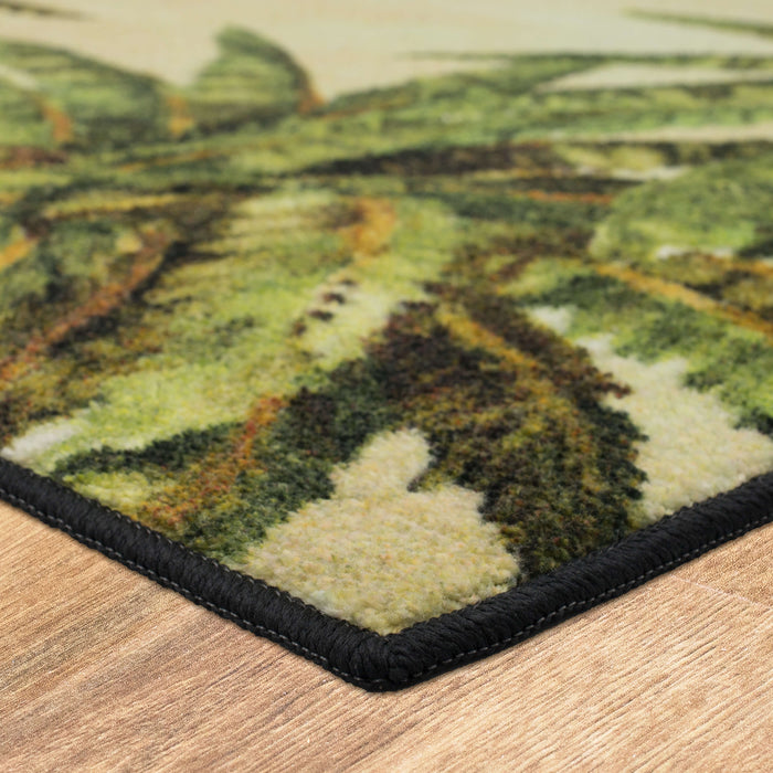 Technicolor Dixon White & Green Area Rug