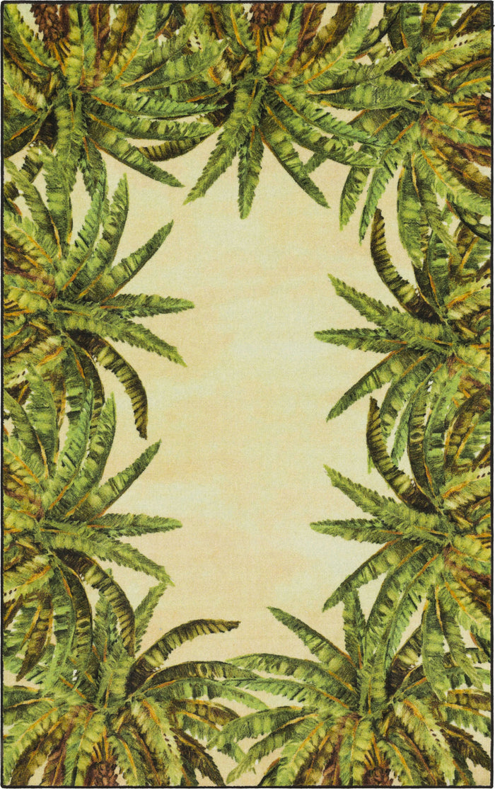 Technicolor Dixon White & Green Area Rug