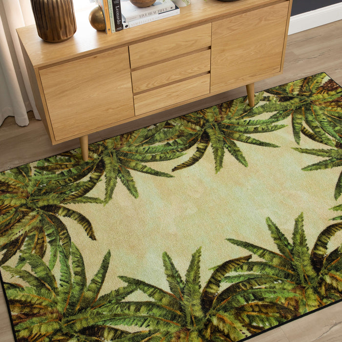 Technicolor Dixon White & Green Area Rug