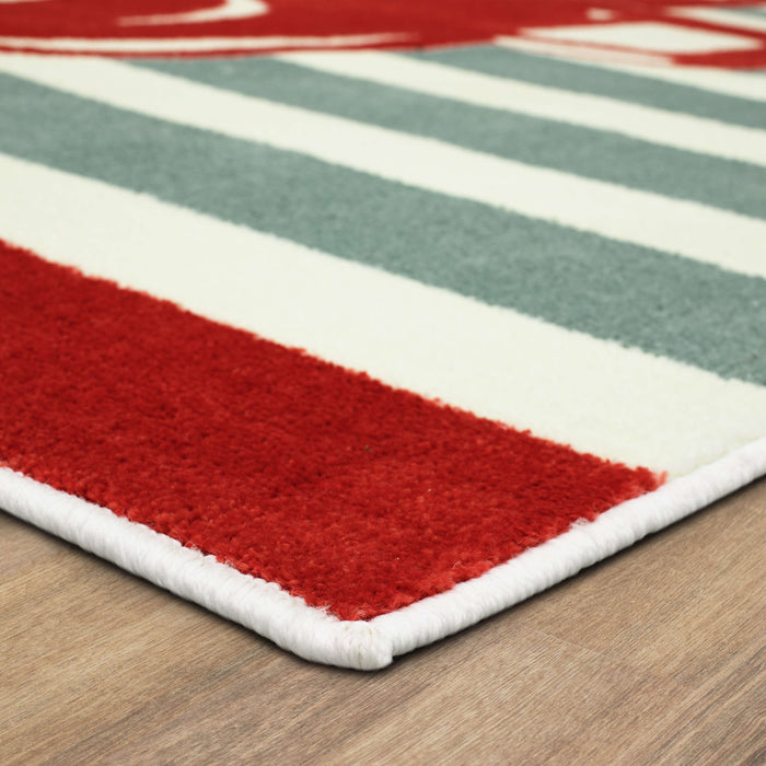 Technicolor Vintage Truck Crimson Area Rug