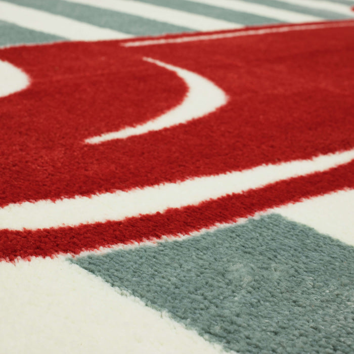 Technicolor Vintage Truck Crimson Area Rug