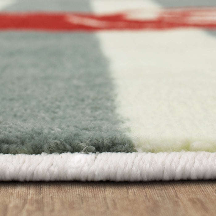 Technicolor Vintage Truck Crimson Area Rug