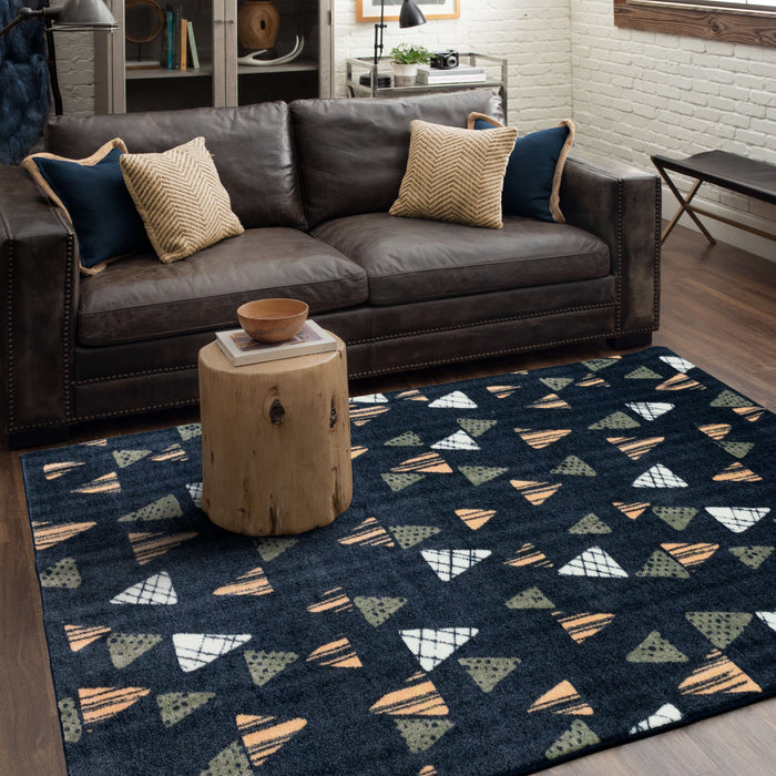 Technicolor Benson Blue Area Rug
