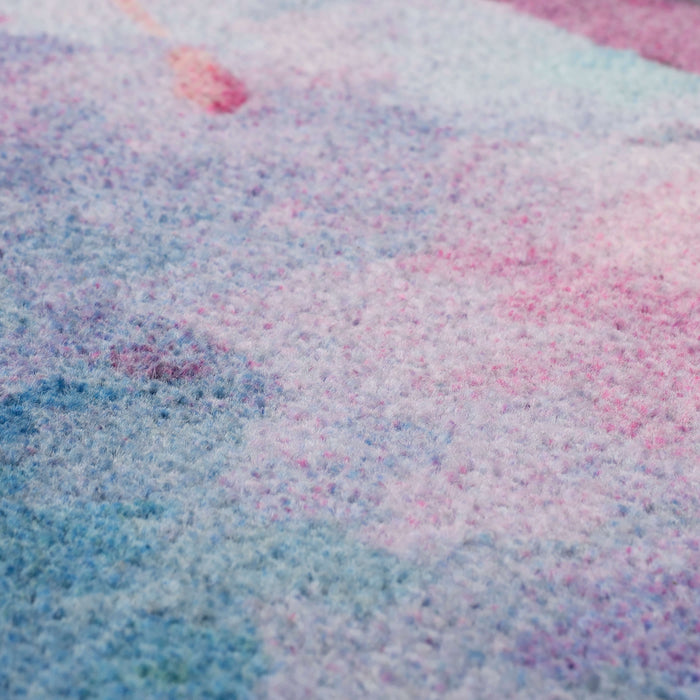 Technicolor Butterfly White & Purple Area Rug