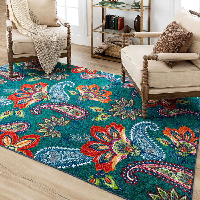 Marina Paisley Blue Area Rug