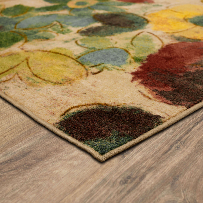 Lucia Flower Blue & Red Area Rug