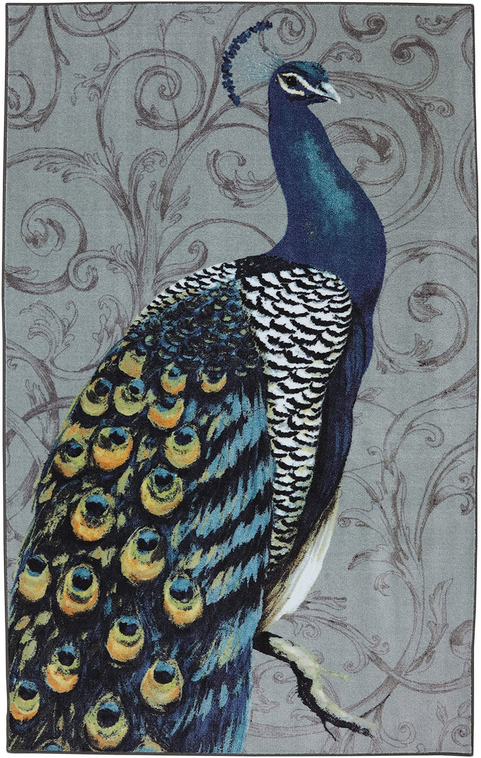 Marina Peacock Gray & Blue Area Rug