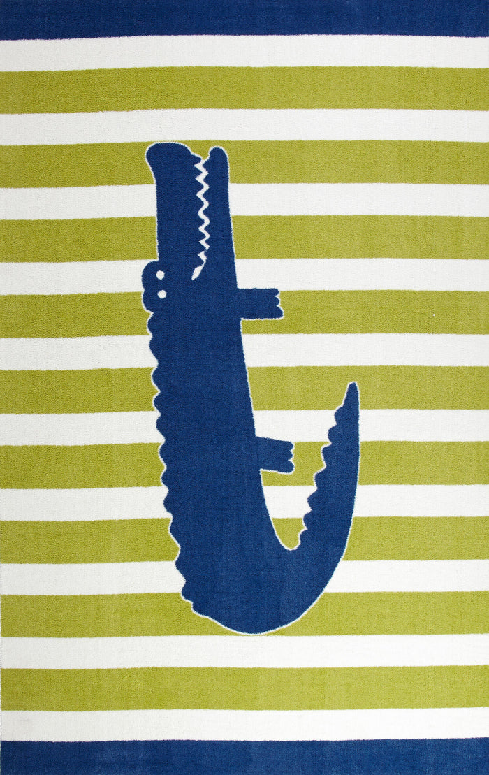 Lucia Groovy Gator Green & Blue Area Rug