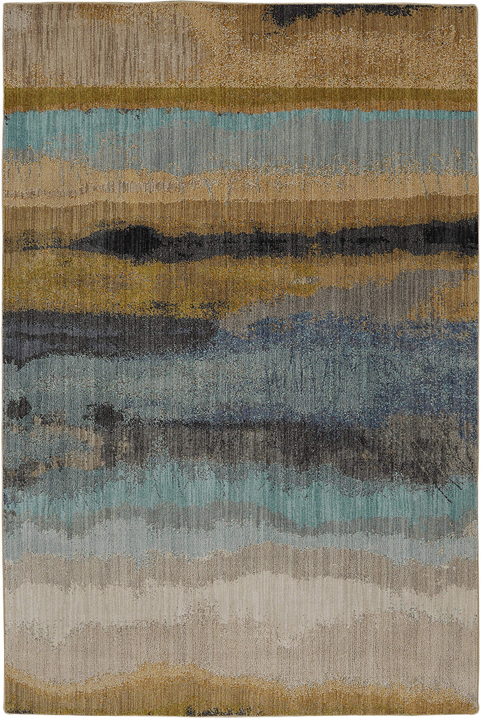 Skye Javed Blue & Yellow Area Rug