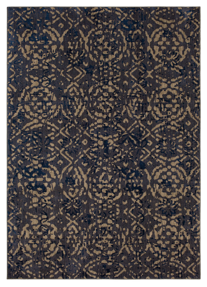 Karastan Cosmopolitan Block Print Ink Blue by Patina Vie