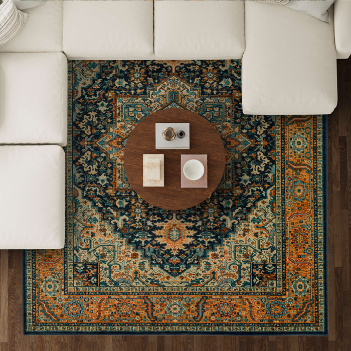 Karastan Kaleidoscope Aadirha Navy Area Rug
