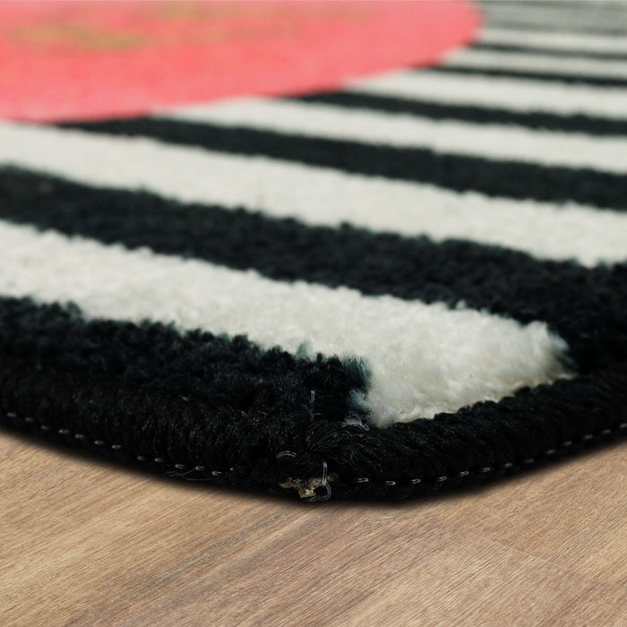 Love is All You Need Black and Pink Accent Rug