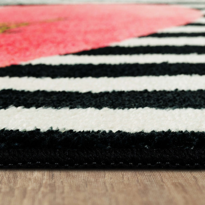 Love is All You Need Black and Pink Accent Rug