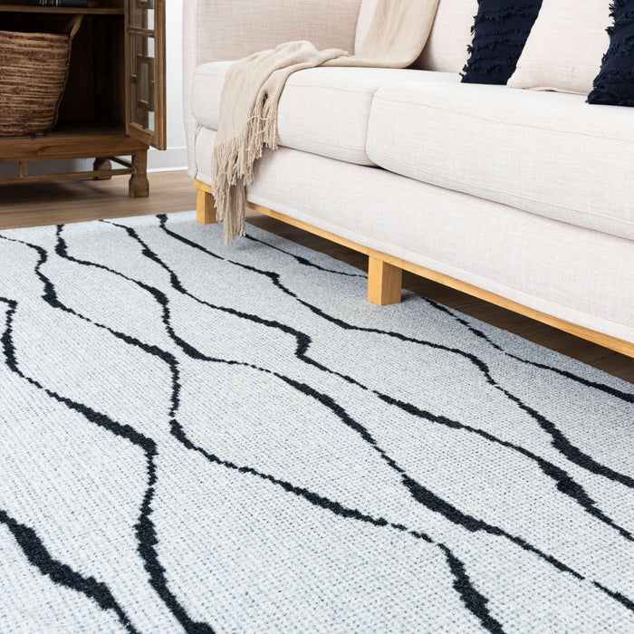 Technicolor Aster Black Area Rug