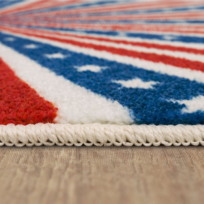 Stars and Stripes Red White & Blue Accent Rug