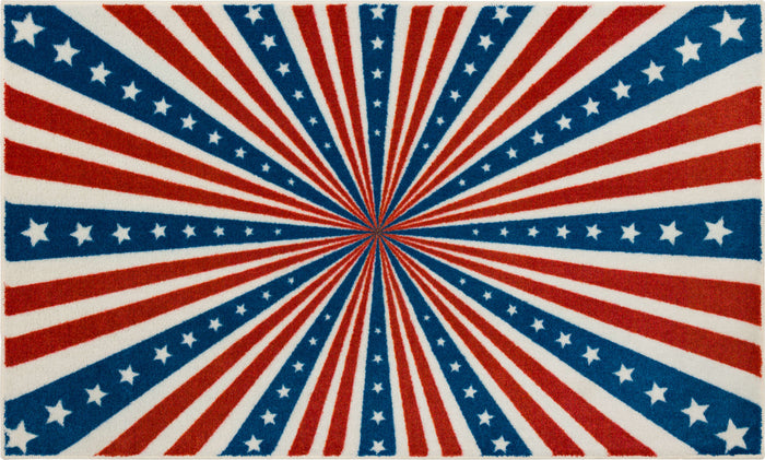 Stars and Stripes Red White & Blue Accent Rug