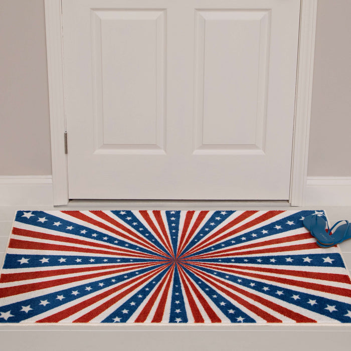 Stars and Stripes Red White & Blue Accent Rug