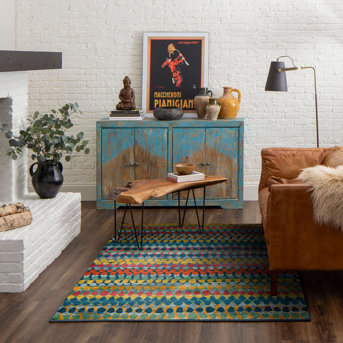 Technicolor Sego Multicolor Area Rug