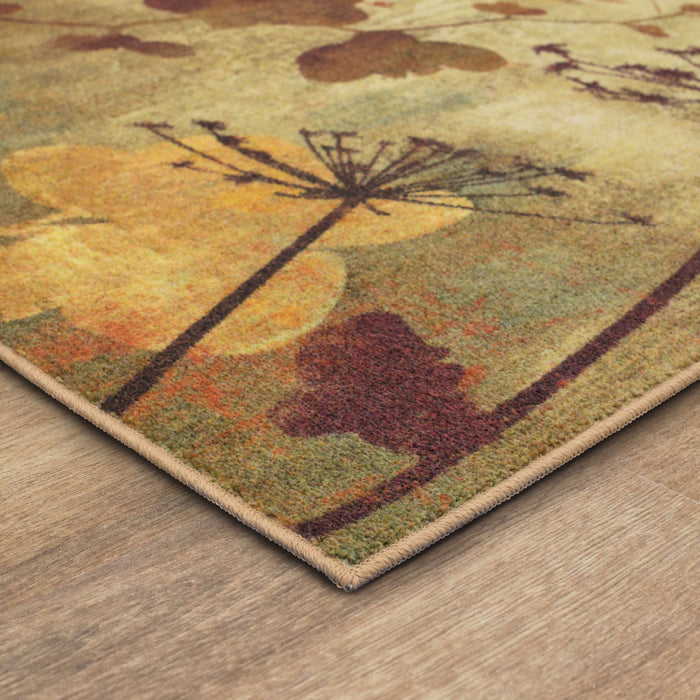 Technicolor Dandelion Brown & Orange Area Rug