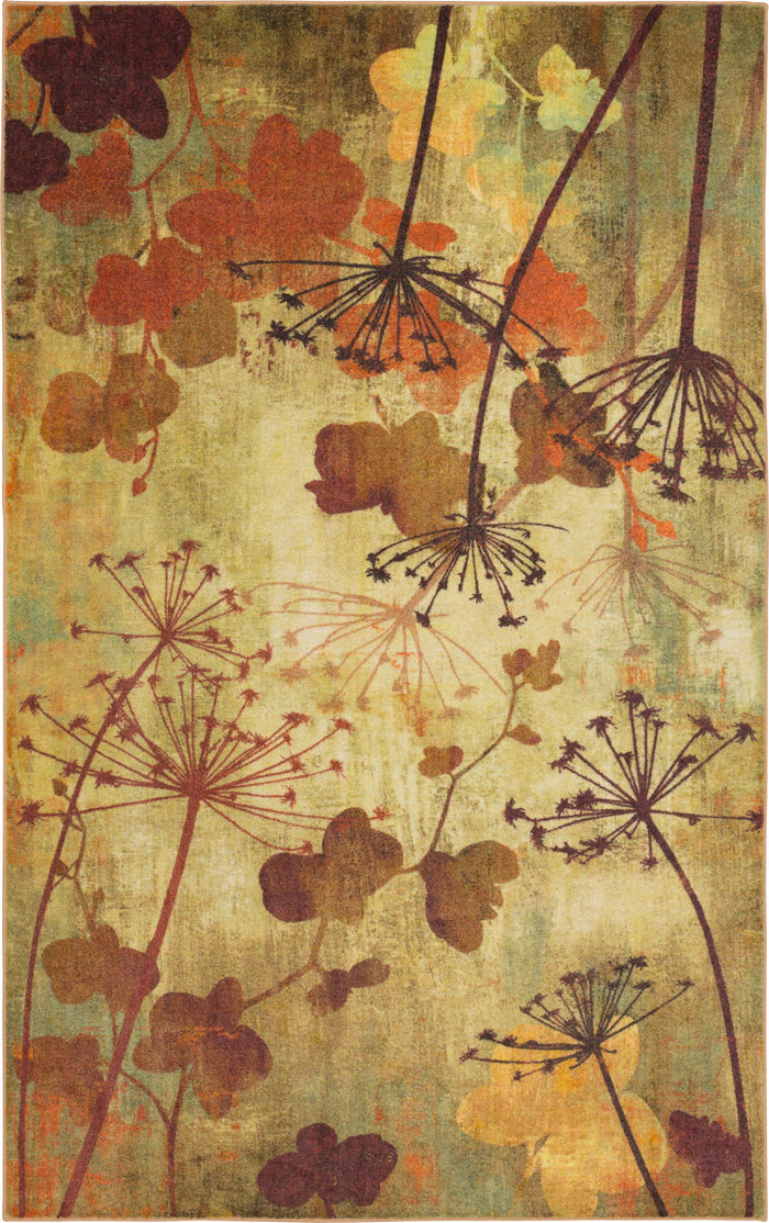 Technicolor Dandelion Brown & Orange Area Rug