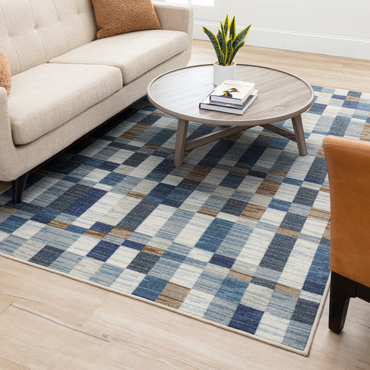 Mell Blocks Cool Area Rug