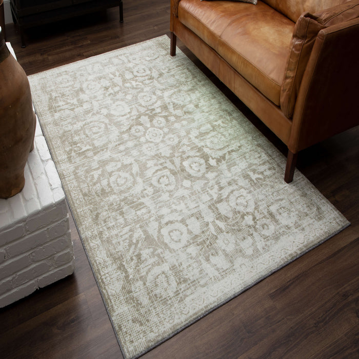 Technicolor Belham White & Gray Area Rug