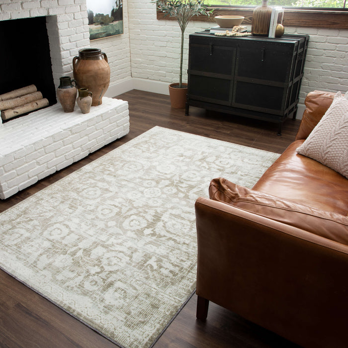 Technicolor Belham White & Gray Area Rug