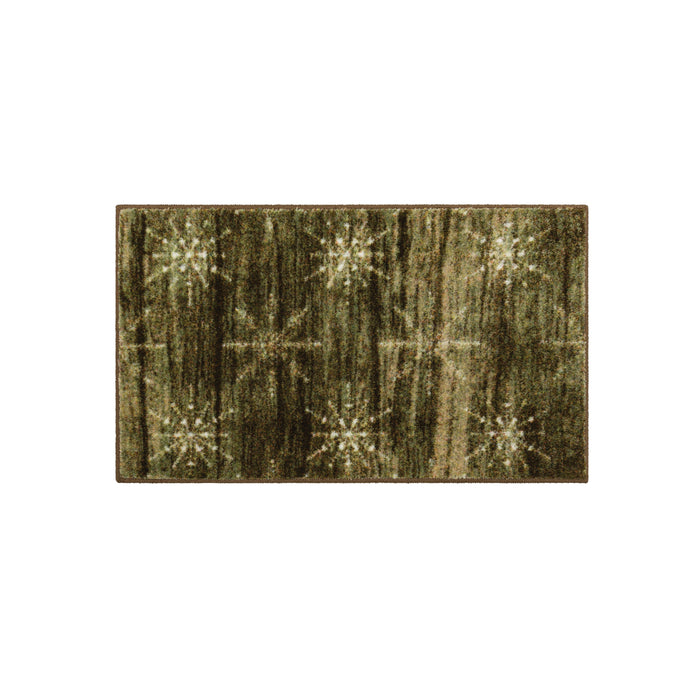 Farmhouse Snowflakes Gray & White Accent Rug