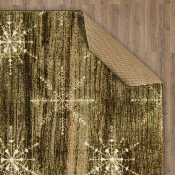 Farmhouse Snowflakes Gray & White Accent Rug