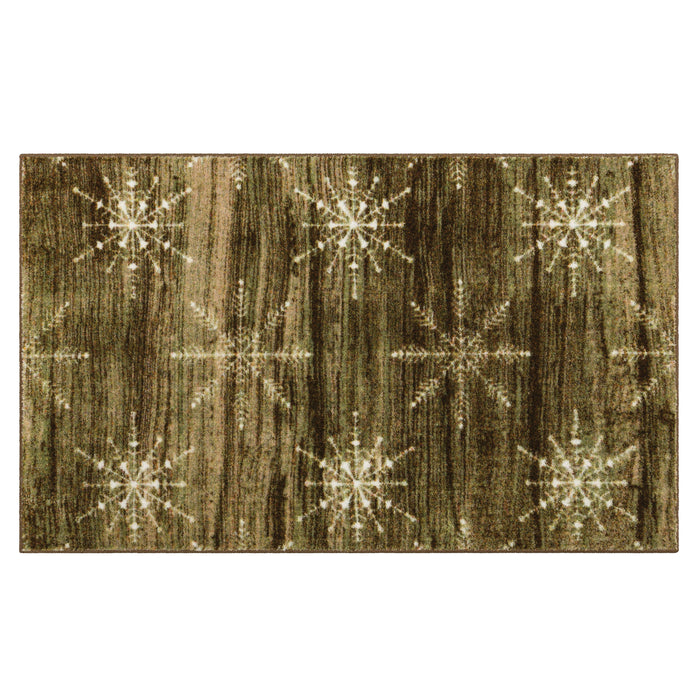 Farmhouse Snowflakes Gray & White Accent Rug