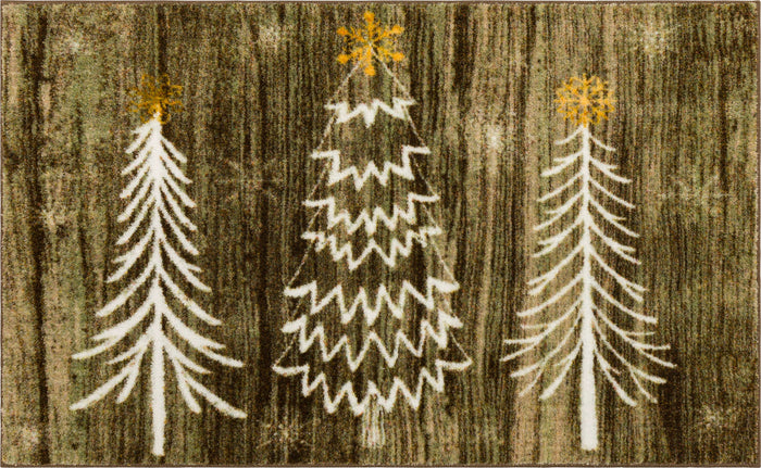 Farmhouse Yuletide Gray & White Accent Rug