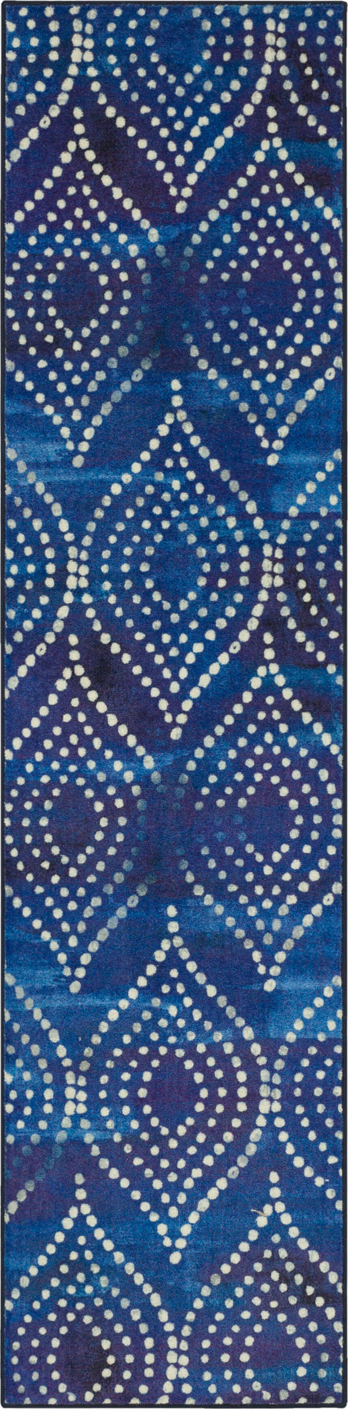 Technicolor Coastal Ogee Blue Area Rug