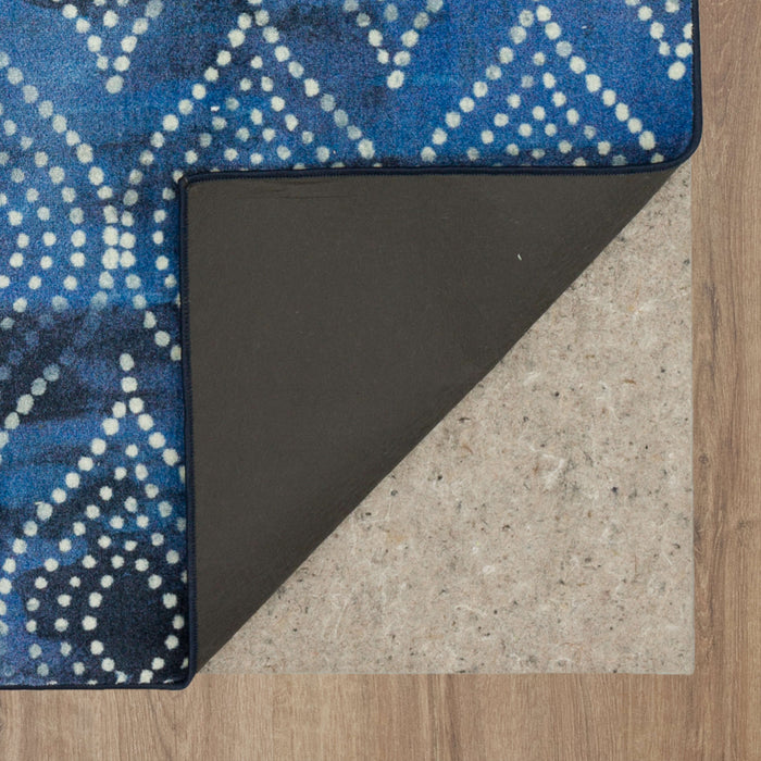 Technicolor Coastal Ogee Blue Area Rug